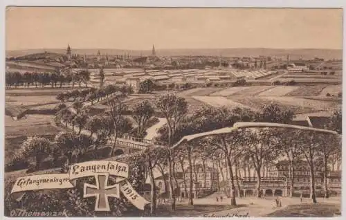 53293 Ak Gefangenenlager Langensalza 1.Weltkrieg 1915