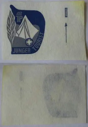 DDR JP Stoffabzeichen Aufnäher Junger Tourist in Silber (164689)