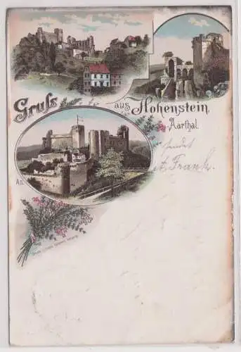 12853 Lithographie Ak Gruss aus Hohenstein Aarthal 1898