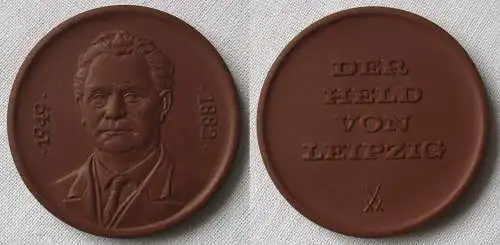 DDR Porzellan Medaille Georgi Dimitroff Der Held von Leipzig 1882-1949 (164490)