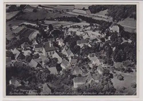 97678 Ak  Fliegeraufnahme Hartenstein, fränkische Schweiz, mit Schlossruine 1936