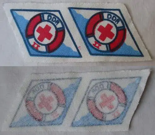 2x DDR Aufnäher Stoff Abzeichen "Vorbeugen und Retten" Stufe II (164644)