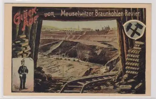 903864 Ak Glück Auf vom Meuselwitzer Braunkohlenrevier um 1930