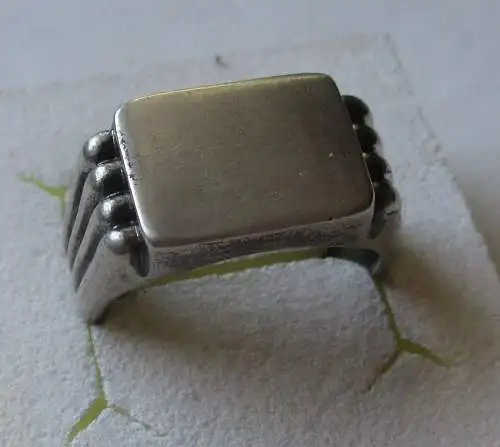 auffälliger 835er Silber Herrenring Siegelring blanko ohne Gravur (142486)