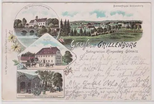 903557 Ak Lithographie Gruß aus Grillenburg Gasthof usw. 1897