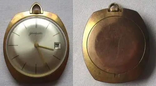 VEB Glashütter Uhrenbetriebe GUB Kleintaschenuhr Kaliber 79 mit Datum (108128)