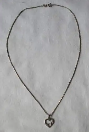 elegante 830er Silber Halskette mit 925er Sterling Silber Herz Anhänger (164272)