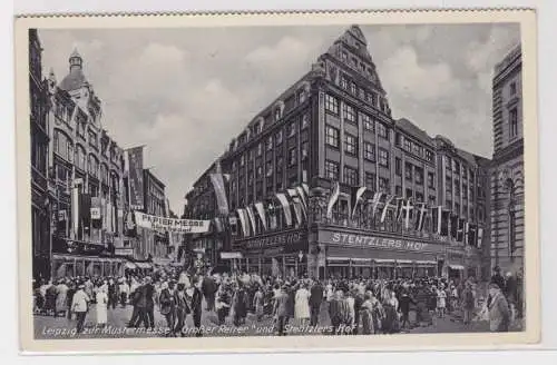 905338 Ak Leipzig zur Mustermesse "Großer Reiter" und "Stentzlers Hof" um 1935