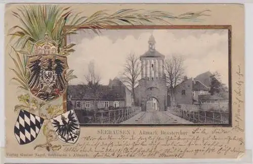 903442 Präge Ak Seehausen i. Altmark Beusterthor 1901