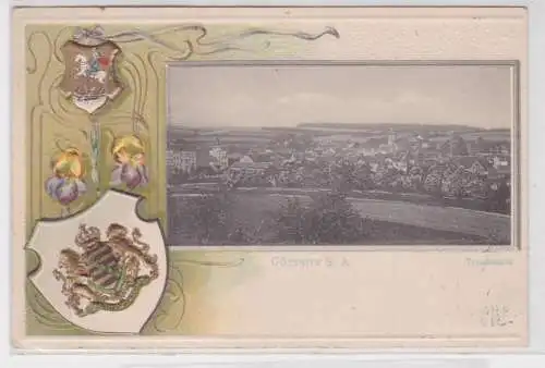 904210 Passe Partout Präge Ak Lithographie Gößnitz S.-A. Totalansicht 1915
