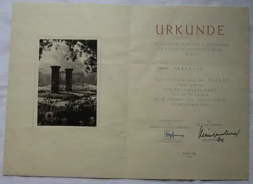 DDR Urkunde Nationales Aufbauwerk der Stadt Arnstadt 1959/60 Bronze (164965)