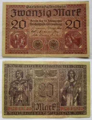 20 Mark Banknote Berlin 20. Februar 1918 Rosenberg 55 (104001)