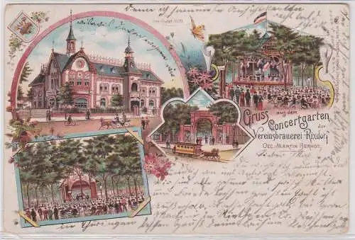 904147 Ak Lithographie Gruß aus dem Concertgarten der Vereinsbrauerei Rixdorf 
