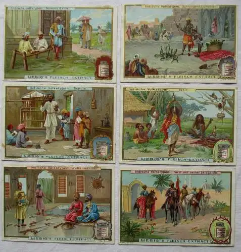 Liebigbilder Serie 502 "Indische Volkstypen" 1901, komplett 6 Bilder (6/167080)