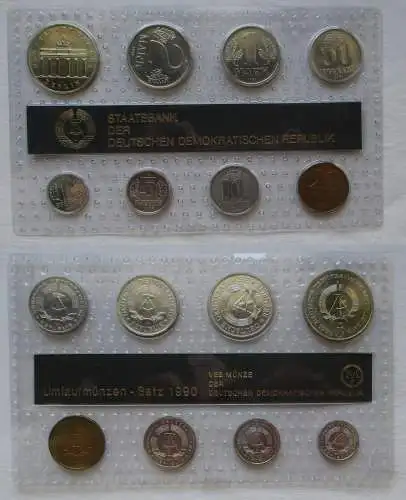 DDR Kursmünzensatz (KMS) Mini-Satz 1990 Brandenburger Tor Stgl. in OVP (111837)