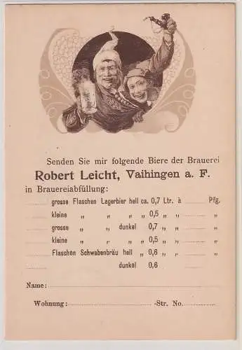 92484 Reklame Ak Brauerei Robert Leicht Vaihingen bei Stuttgart um 1900