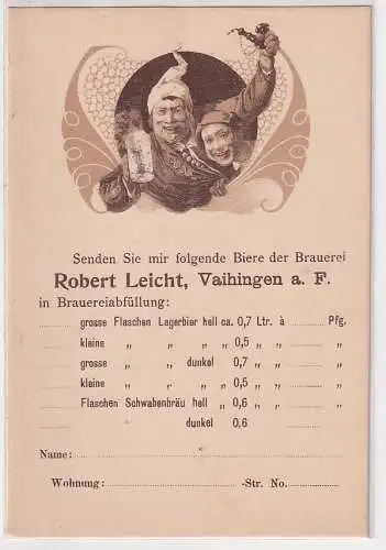 08093 Bier Reklame Ak Brauerei Robert Leicht Vaihingen bei Stuttgart um 1900