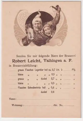 70076 Bier Reklame Ak Brauerei Robert Leicht Vaihingen a.F.bei Stuttgart um 1900