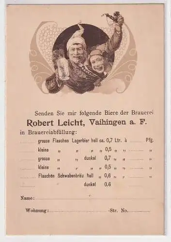 35884 Bierwerbung Ak Brauerei Robert Leicht Vaihingen a.F.bei Stuttgart um 1900