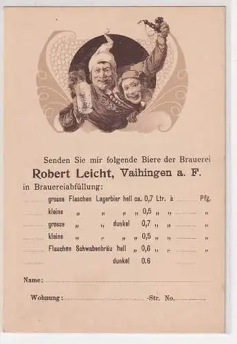 67657 Bierwerbung Ak Brauerei Robert Leicht Vaihingen auf den Fildern um 1900