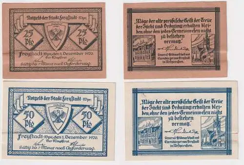 25 und 50 Pfennig Banknoten Notgeld Stadt Freystadt in Westpreussen 1920(146407)