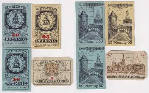 2x 5 & 50  Pfennig Banknote Notgeld Sparkasse der Stadt Dannenberg 1920 (146559)