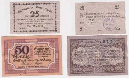 25 & 50 Pfennig Banknoten Notgeld Stadt Barby 1920 (168533)