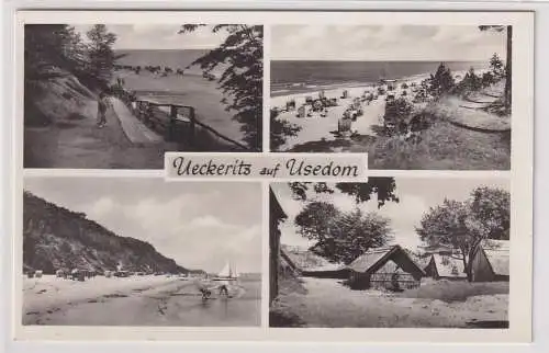 40062 AK Ueckeritz auf Usedom - Strandpartie und Ferienhütten 1967