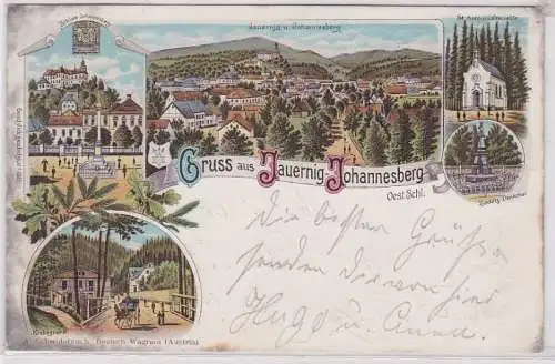 49044 Ak Lithographie Gruß aus Jauernig Johannesberg Oest. Schlesien 1908