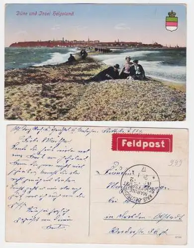 50260 Feldpost Ak Dünen und Insel Helgoland in der Nordsee 1917