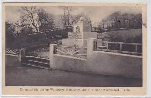42794 Ak Ehrenmal für die im Weltkrieg Gefallenen Wintersdorf in Thüringen 1920