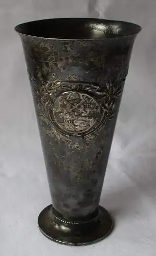 Becher / Pokal 25 jähr. Feuerwehrjubiläum Lugau 27. Juni 1926 Gut Wehr! (113792)