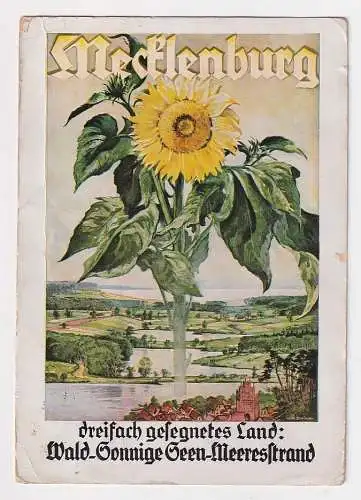 96888 Ak Mecklenburg 3 fach gesegnetes Land Wald sonnige Seen Meeresstrand 1936