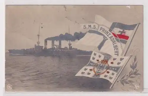 94985 Wappen Ak Kriegsschiff S.M.S. Prinz Adalbert 1913