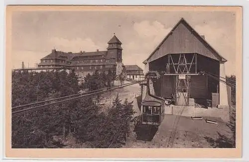 904040 Ak Oberwiesenthal im Erzgebirge Fichtelberg mit Drahtseilbahn um 1930
