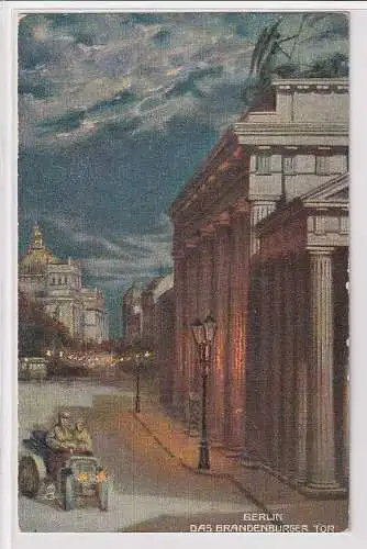 904046 Ak Berlin am Abend Automobil vorm Brandenburger Tor 1905