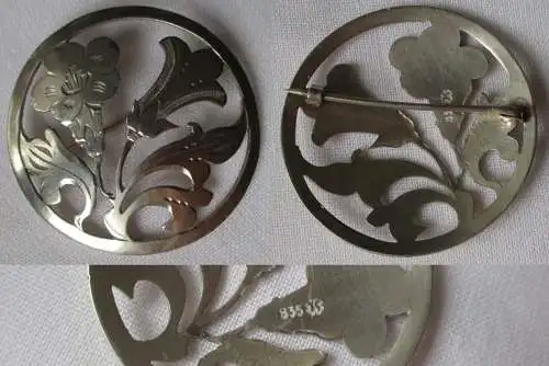 wunderschöne Trachten Brosche 835er Silber Handarbeit JS (124483)