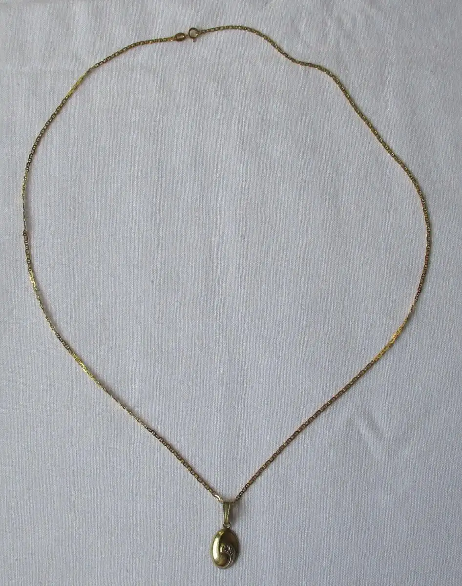 elegante 585er Gold Damen Halskette mit filigranem Anhänger (157999) 0