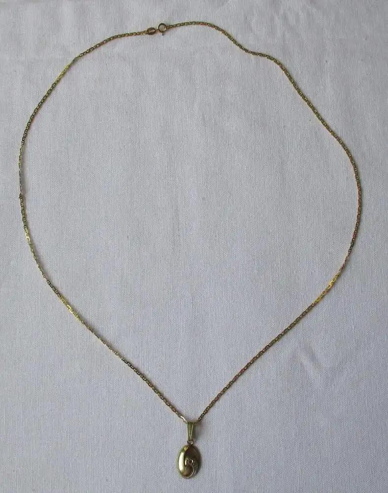 elegante 585er Gold Damen Halskette mit filigranem Anhänger (157999) 0