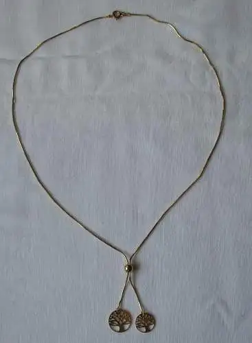 elegante 925er Sterling Silber Halskette vergoldet mit Baum Anhänger (125285)