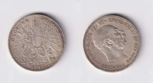2 Kronen Silber Münze Österreich 1912 ss+ (164872)