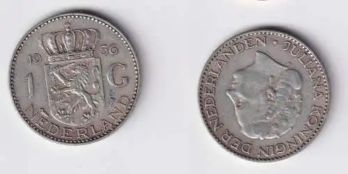 1 Gulden Silber Münze Niederlande 1956 ss (165939)