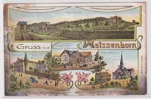 97740 Ak Lithographie Gruß aus Weissenborn Restaurant usw. 1906