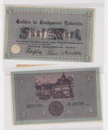 5 Mark Banknote Notgeld Stadtgemeinde Neckarsulm 15. November 1918 (138008)