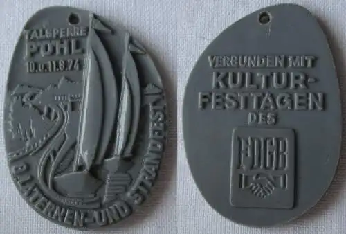seltenes DDR Abzeichen Talsperre Pöhl 8.Laternen- und Strandfest 1974 (163007)
