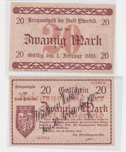 20 Mark Banknote Notgeld Stadt Elberfeld 25.10.1918/1922 (137876)