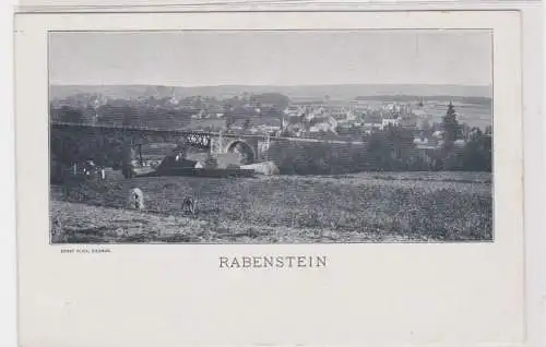 906336 Ak Rabenstein Totalansicht mit Bahnbrücke um 1900