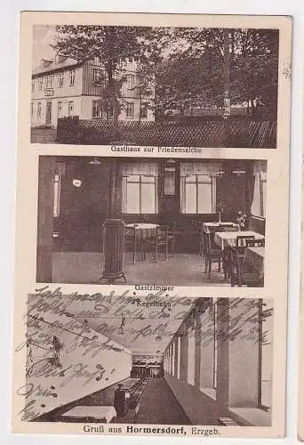 53941 Mehrbild Ak Gruß aus Hormersdorf im Erzgebirge Gasthof zur Friedenseiche 