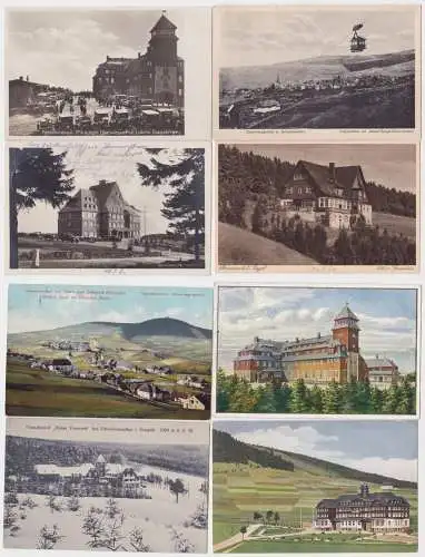 905923 Ak 8x Oberwiesenthal im Erzgebirge Fichtelberg mit Fremdenhof, Totale