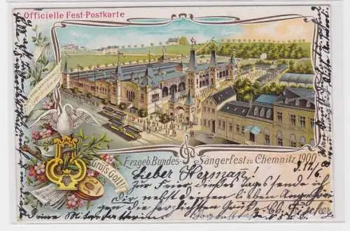 904412 Ak Grüß Gott! Erzgebirgisches Bundes Sängerfest zu Chemnitz 1900 